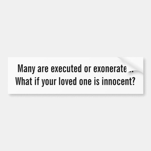 Doodstraf en Bumpersticker van onschuld (Voorkant)