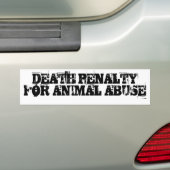 DOODSTRAF VOOR DIERENMISBRUIK Bumpersticker (Op auto)