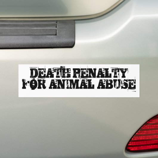 DOODSTRAF VOOR DIERENMISBRUIK Bumpersticker (Op auto)