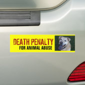 DOODSTRAF VOOR DIERENMISBRUIK BUMPERSTICKER (Op auto)
