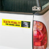 DOODSTRAF VOOR DIERENMISBRUIK BUMPERSTICKER (Op Truck)
