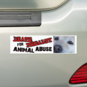 DOODSTRAF VOOR DIERENMISBRUIK (Hond) Bumpersticker (Op auto)