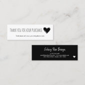 Doodszwart hart Hartelijk dank voor aankoop inzend Klantenkaartje (Voorkant / Achterkant)