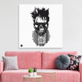 Doodteken QR G-Skulls barcode met baard 10 Canvas Afdruk (Insitu (Woonkamer))
