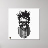 Doodteken QR G-Skulls barcode met baard 10 Canvas Afdruk (Voorkant)
