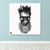 Doodteken QR G-Skulls barcode met baard 10 Canvas Afdruk (Insitu (Houten vloer))