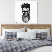 Doodteken QR G-Skulls barcode met baard 10 Canvas Afdruk (Insitu (Slaapkamer))