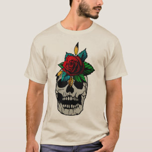 Doodtete roze bloem (crane tattoo 9) t-shirt