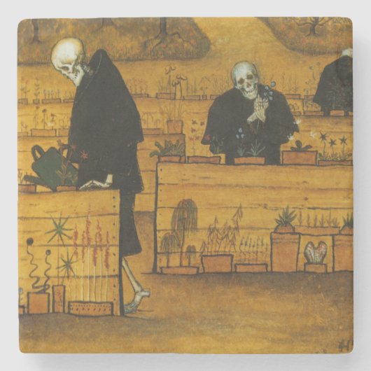 Doodtuin (door Hugo Simberg) Stenen Onderzetter (Voorkant)