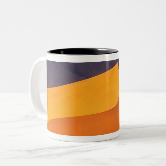 Doodvallei in Dawn. Californië Tweekleurige Koffiemok (Voorkant links)