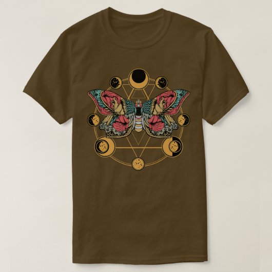 Doodvlinder Moon Phases Gothic Esoteric B T-shirt (Design voorkant)