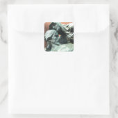 doodvonnis vierkante sticker (Tas)