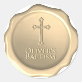 Doodzegel Waszegel Gouden Gepriegeld Kruissticker Ronde Sticker