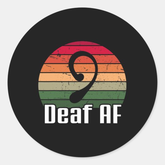 doof AF gebarentaal doof bewustzijn Ronde Sticker (Voorkant)