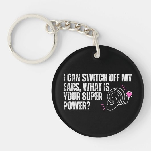 Doof bewustzijn - Cochleair implantaat Super Power Sleutelhanger (Voorkant)