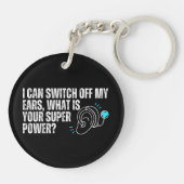 Doof bewustzijn - Cochleair implantaat Super Power Sleutelhanger (Achterkant)