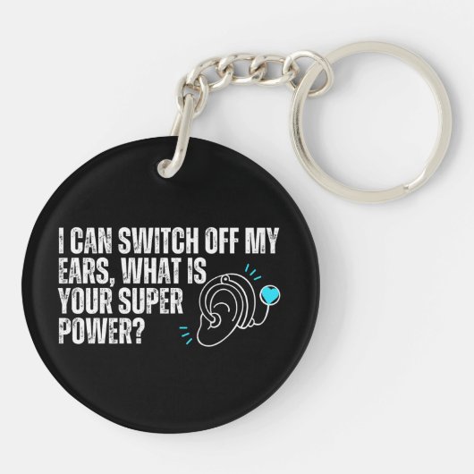 Doof bewustzijn - Cochleair implantaat Super Power Sleutelhanger (Achterkant)