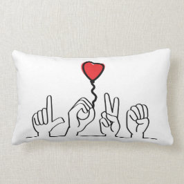 Doof, gebarentaal love - liefde. Ik hou van je. Kussen