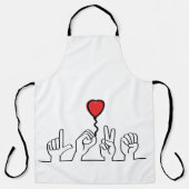 Doof, gebarentaal love - liefde. Ik hou van je. Schort (Voorkant)