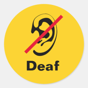 Doof geel ronde sticker