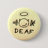 doof in één oer engel ronde button 5,7 cm (Voorkant)
