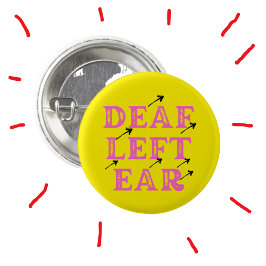 Doof linkeroor hard van gehoordoofheid ronde button 3,2 cm