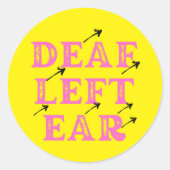 Doof linkeroor hard van gehoordoofheid ronde sticker (Voorkant)