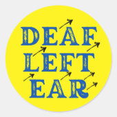 Doof linkeroor hard van gehoordoofheid ronde sticker (Voorkant)