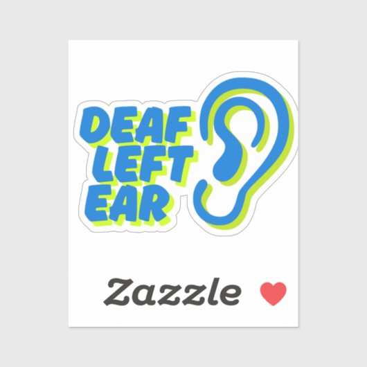 Doof linkeroor witte achtergrond sticker (Vel)