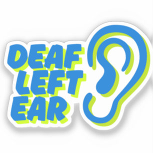 Doof linkeroor witte achtergrond sticker