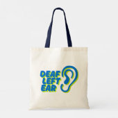 Doof linkeroor witte achtergrond tote bag (Achterkant)