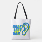 Doof linkeroor witte achtergrond tote bag (Achterkant)