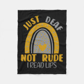 Doof niet onbeleefd Rainbow Deaf Awareness ASL Sig Fleece Deken (Voorkant)