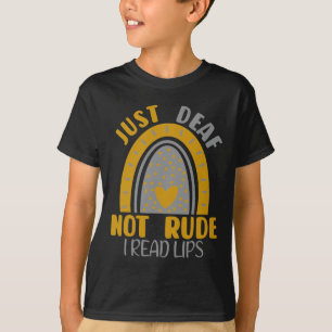 Doof niet onbeleefd Rainbow Deaf Awareness ASL Sig T-shirt