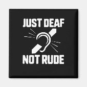 Doof Niet Rude Deaf Awareness Yellow Ribbon Asl La Magneet (Voorkant)