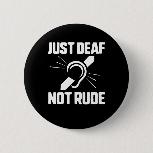 Doof Niet Rude Deaf Awareness Yellow Ribbon Asl La Ronde Button 5,7 Cm (Voorkant)