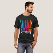 Doof Niet Rude Deaf Awareness Yellow Ribbon Asl La T-shirt (Voorkant volledig)