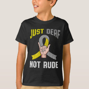 Doof Niet Rude Kleding Bewustzijn ASL Taal Fun G T-shirt