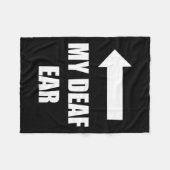 Doof oor Rechteroor is doof Fleece Deken (Voorkant (Horizontaal))