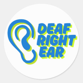 Doof rechteroor witte achtergrond ronde sticker