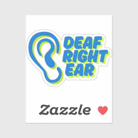 Doof rechteroor witte achtergrond sticker (Vel)