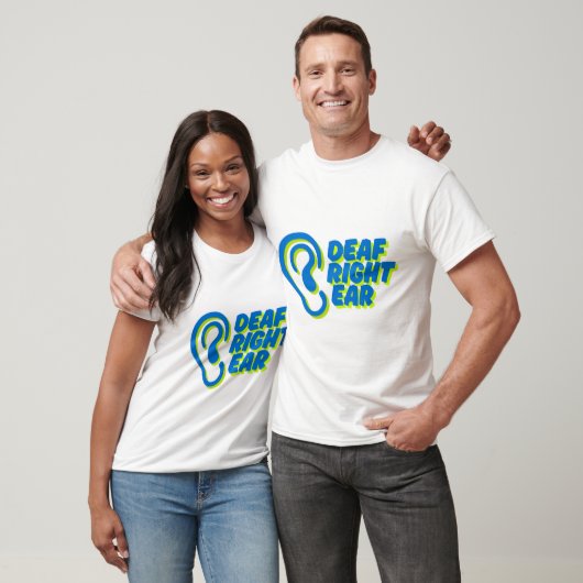 Doof rechteroor witte achtergrond t-shirt (Unisex)