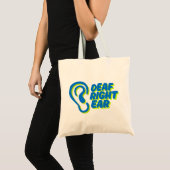 Doof rechteroor witte achtergrond tote bag (Voorkant (product))