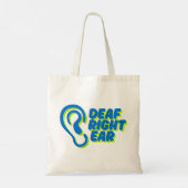 Doof rechteroor witte achtergrond tote bag (Achterkant)
