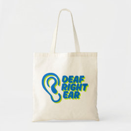 Doof rechteroor witte achtergrond tote bag