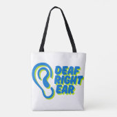 Doof rechteroor witte achtergrond tote bag (Achterkant)