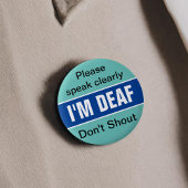 Doofbewust, slechthorend, doofheid, minder horen ronde button 5,7 cm