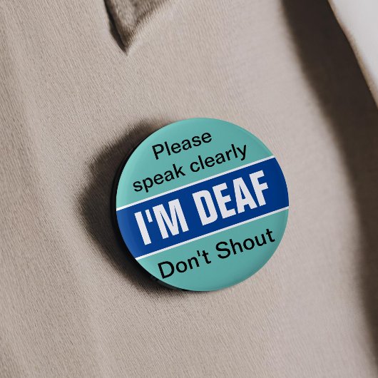 Doofbewust, slechthorend, doofheid, minder horen ronde button 5,7 cm