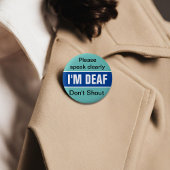 Doofbewust, slechthorend, doofheid, minder horen ronde button 5,7 cm