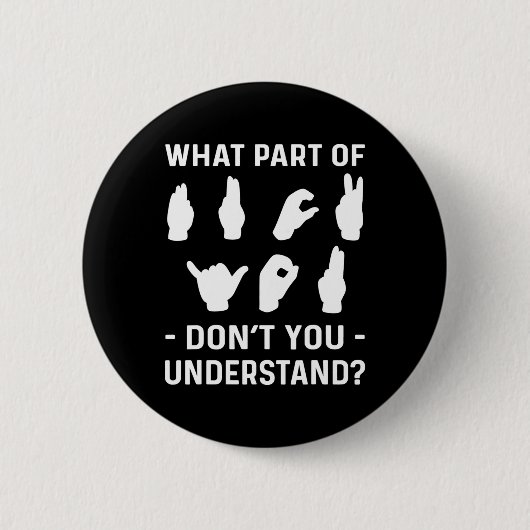 Doofheid bewustzijn. ASL-bewustzijn Ronde Button 5,7 Cm (Voorkant)